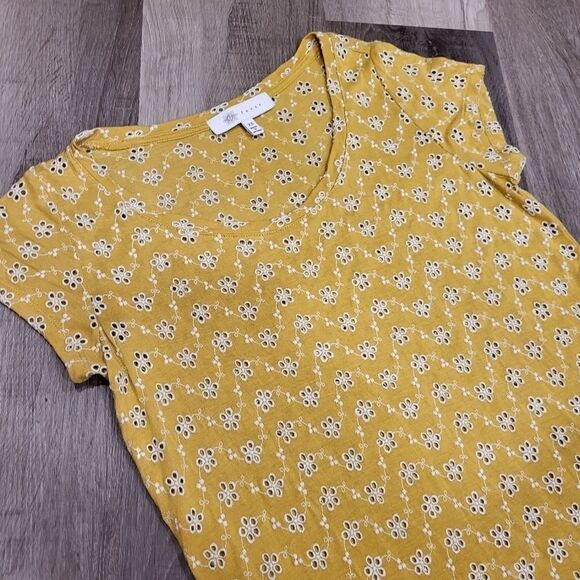 yellow floral see through tshirt - Picture 2 of 4